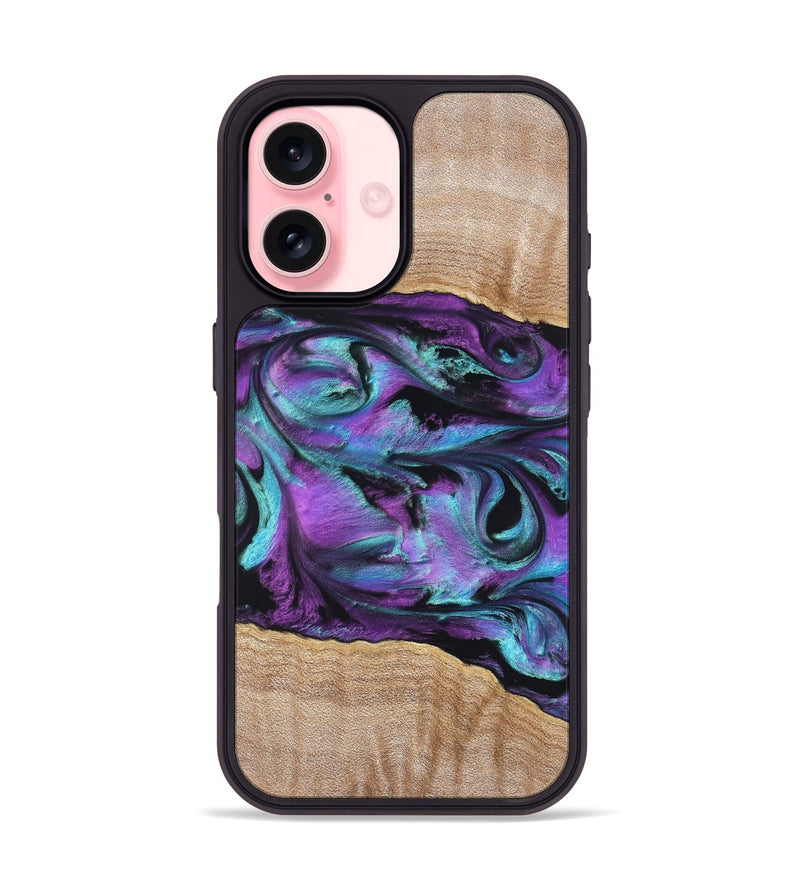 iPhone 16 Wood Phone Case - Sommer (Purple, 820758)