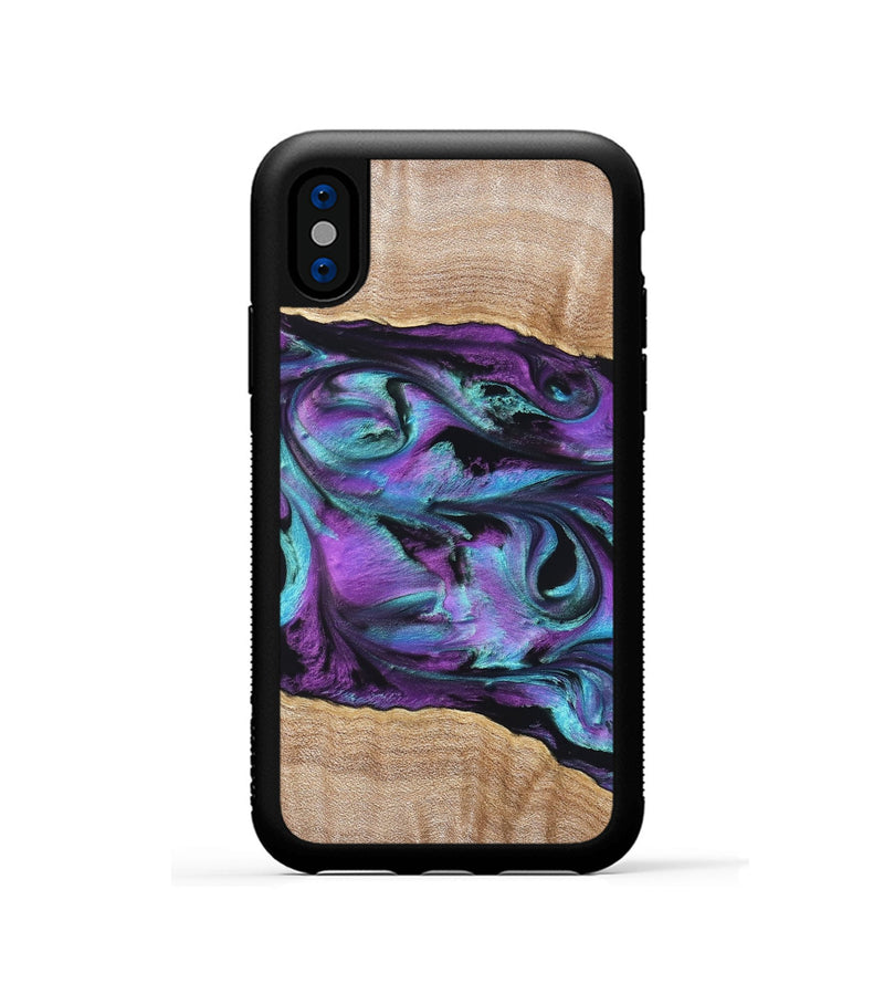 iPhone Xs Wood Phone Case - Sommer (Purple, 820758)