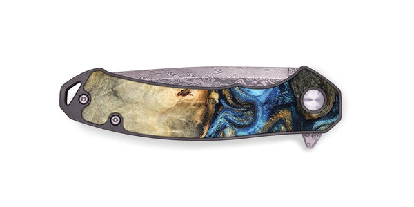 EDC Wood Pocket Knife - Lonnie (Teal & Gold, 820764)