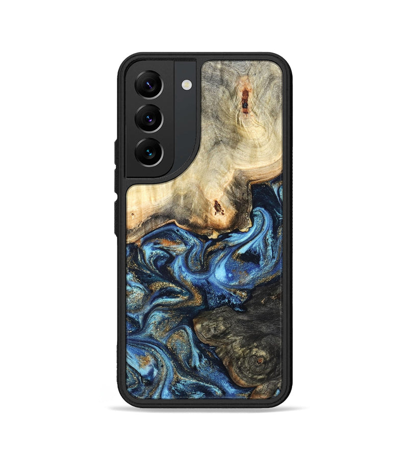 Galaxy S22 Wood Phone Case - Lonnie (Teal & Gold, 820764)