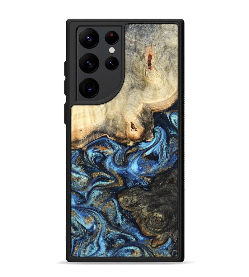 Galaxy S22 Ultra Wood Phone Case - Lonnie (Teal & Gold, 820764)