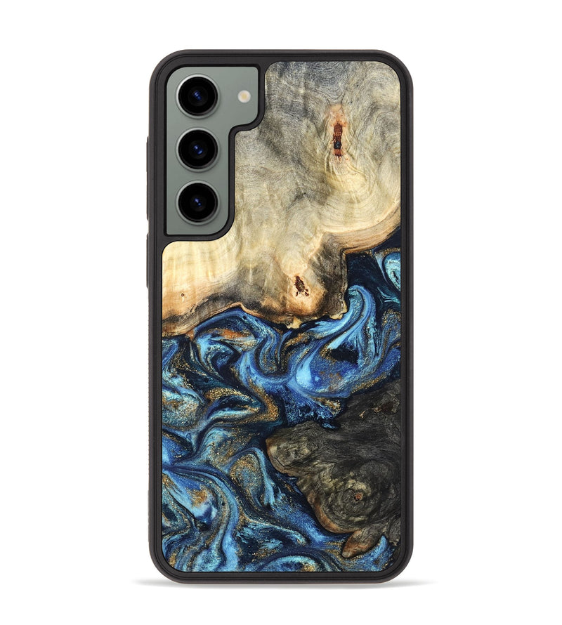 Galaxy S23 Plus Wood Phone Case - Lonnie (Teal & Gold, 820764)