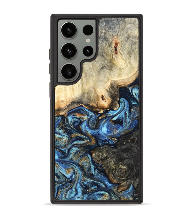 Galaxy S23 Ultra Wood Phone Case - Lonnie (Teal & Gold, 820764)