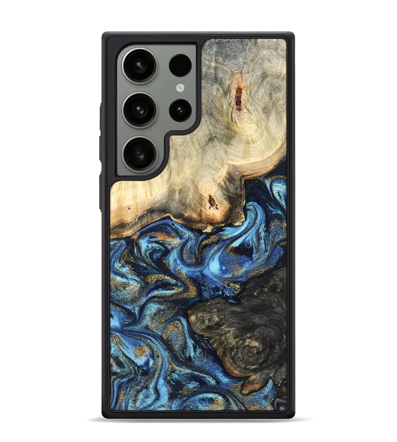 Galaxy S24 Ultra Wood Phone Case - Lonnie (Teal & Gold, 820764)