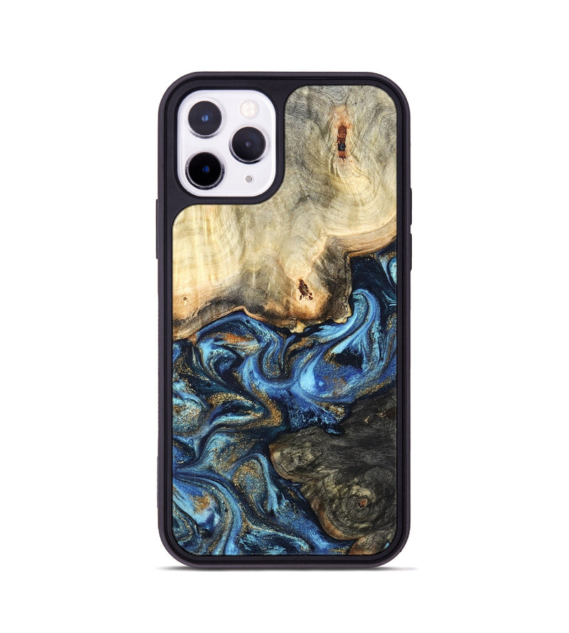 iPhone 11 Pro Wood Phone Case - Lonnie (Teal & Gold, 820764)
