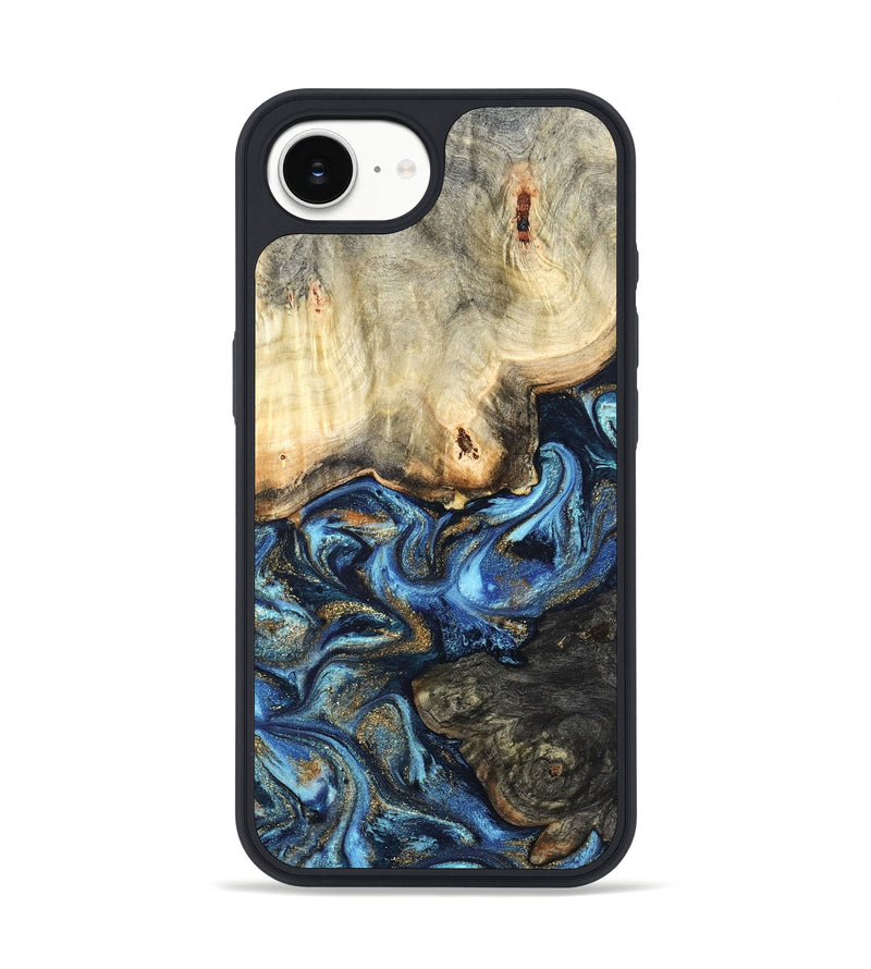 iPhone 16e Wood Phone Case - Lonnie (Teal & Gold, 820764)