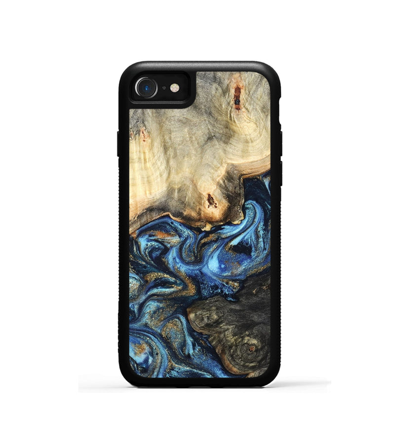 iPhone SE Wood Phone Case - Lonnie (Teal & Gold, 820764)
