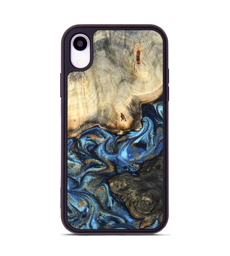 iPhone Xr Wood Phone Case - Lonnie (Teal & Gold, 820764)