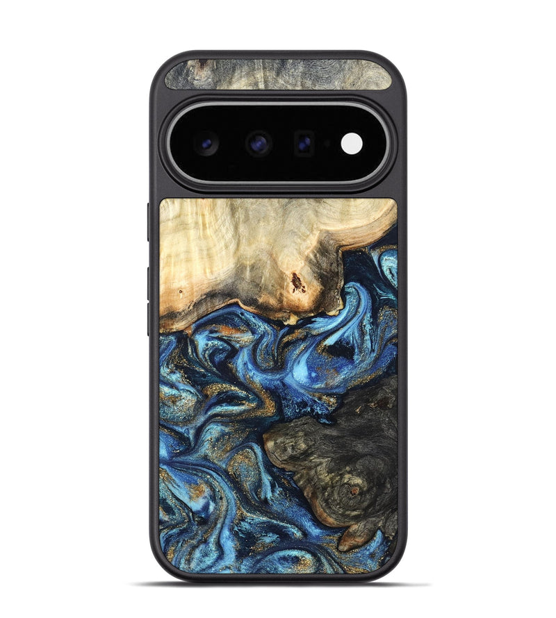 Pixel 11 Pro Wood Phone Case - Lonnie (Teal & Gold, 820764)