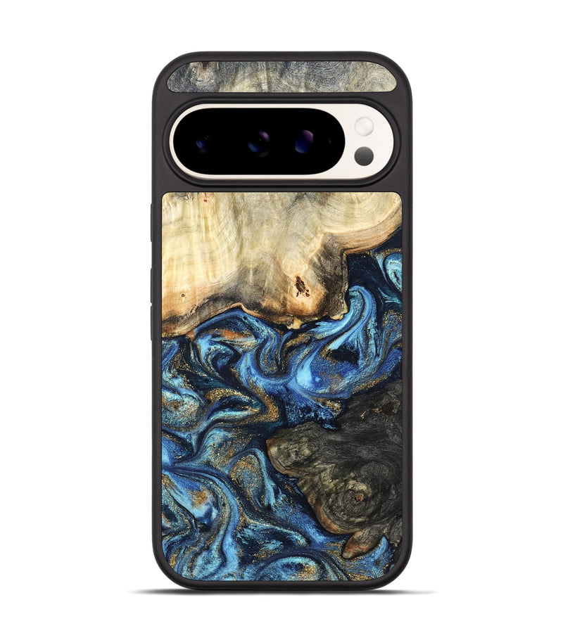 Pixel 9 Pro Wood Phone Case - Lonnie (Teal & Gold, 820764)
