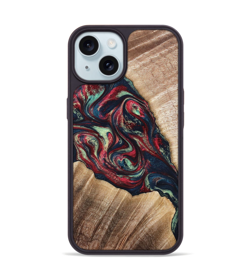 iPhone 15 Wood Phone Case - Maximo (Red, 820767)