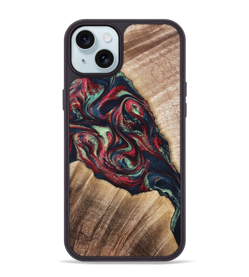 iPhone 15 Plus Wood Phone Case - Maximo (Red, 820767)