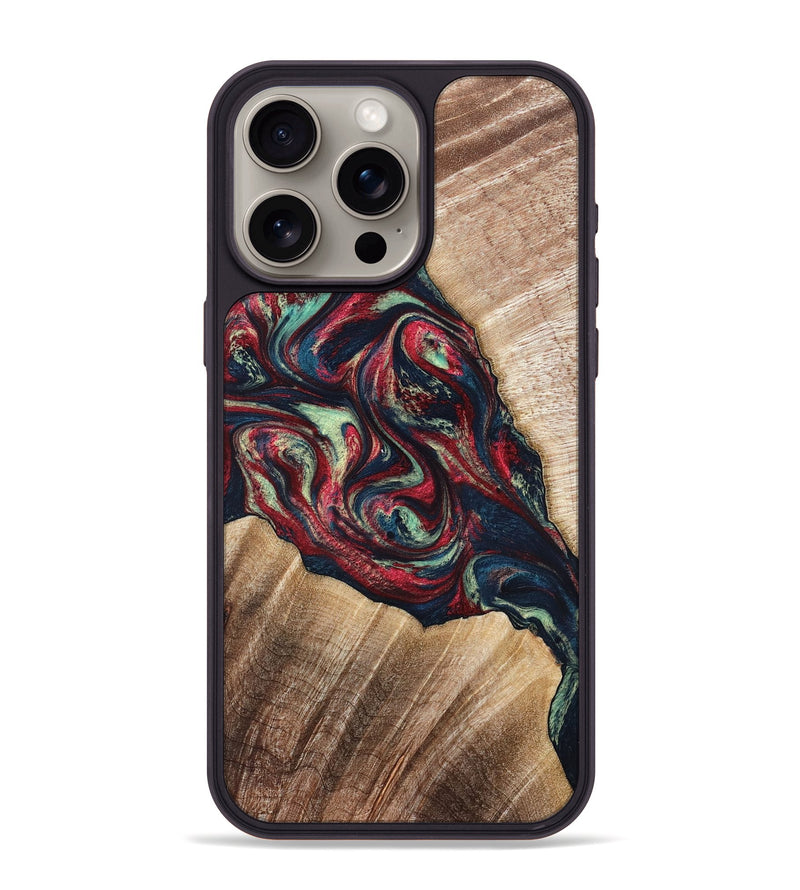 iPhone 15 Pro Max Wood Phone Case - Maximo (Red, 820767)