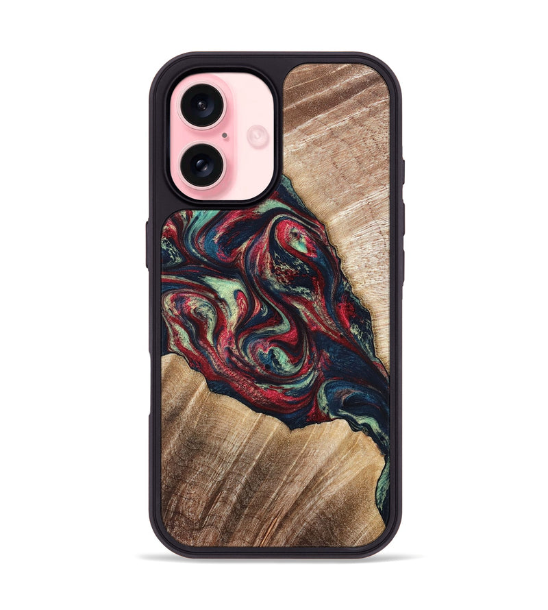 iPhone 16 Wood Phone Case - Maximo (Red, 820767)