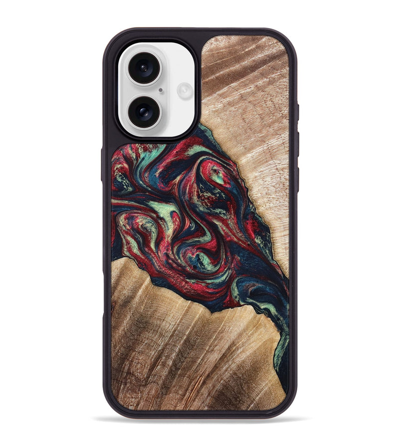 iPhone 16 Plus Wood Phone Case - Maximo (Red, 820767)