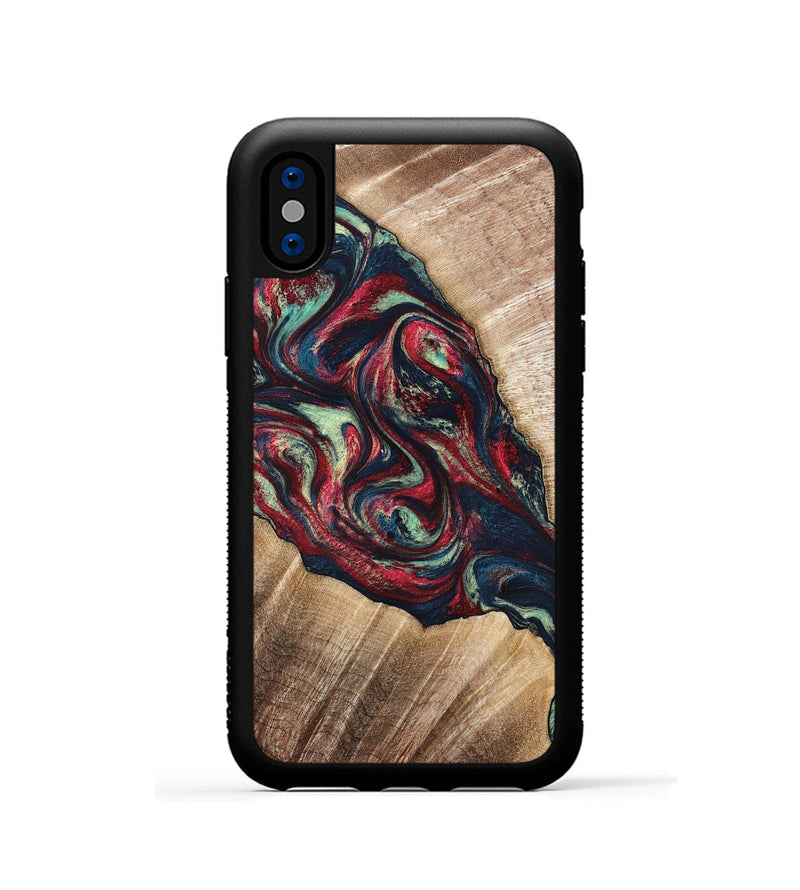 iPhone Xs Wood Phone Case - Maximo (Red, 820767)