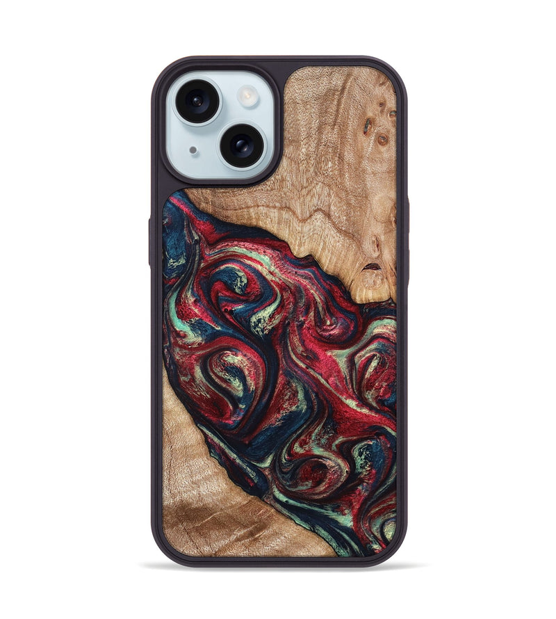 iPhone 15 Wood Phone Case - Grover (Red, 820772)