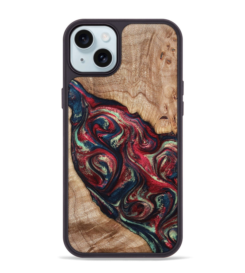 iPhone 15 Plus Wood Phone Case - Grover (Red, 820772)