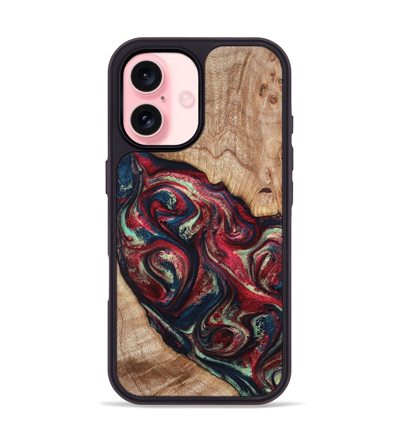 iPhone 16 Wood Phone Case - Grover (Red, 820772)