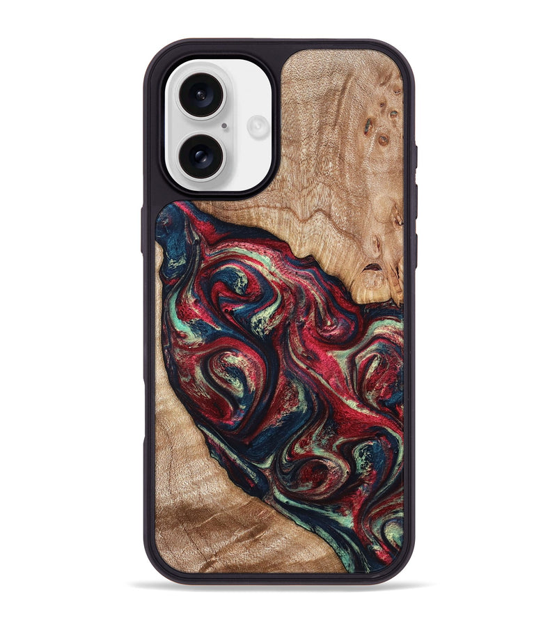 iPhone 16 Plus Wood Phone Case - Grover (Red, 820772)