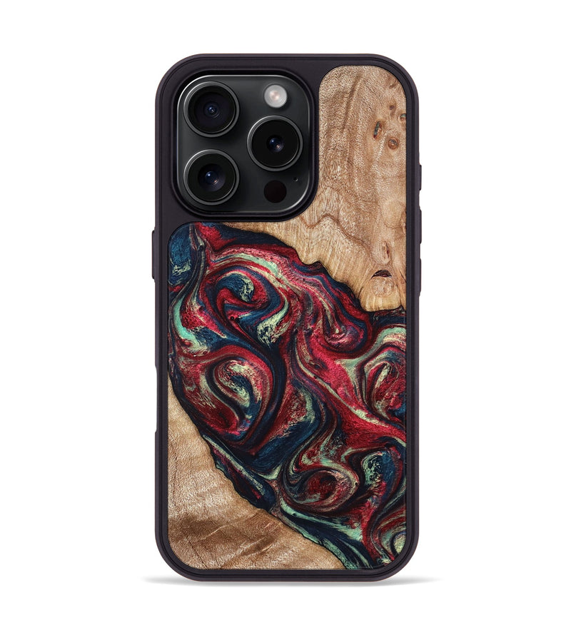 iPhone 16 Pro Wood Phone Case - Grover (Red, 820772)