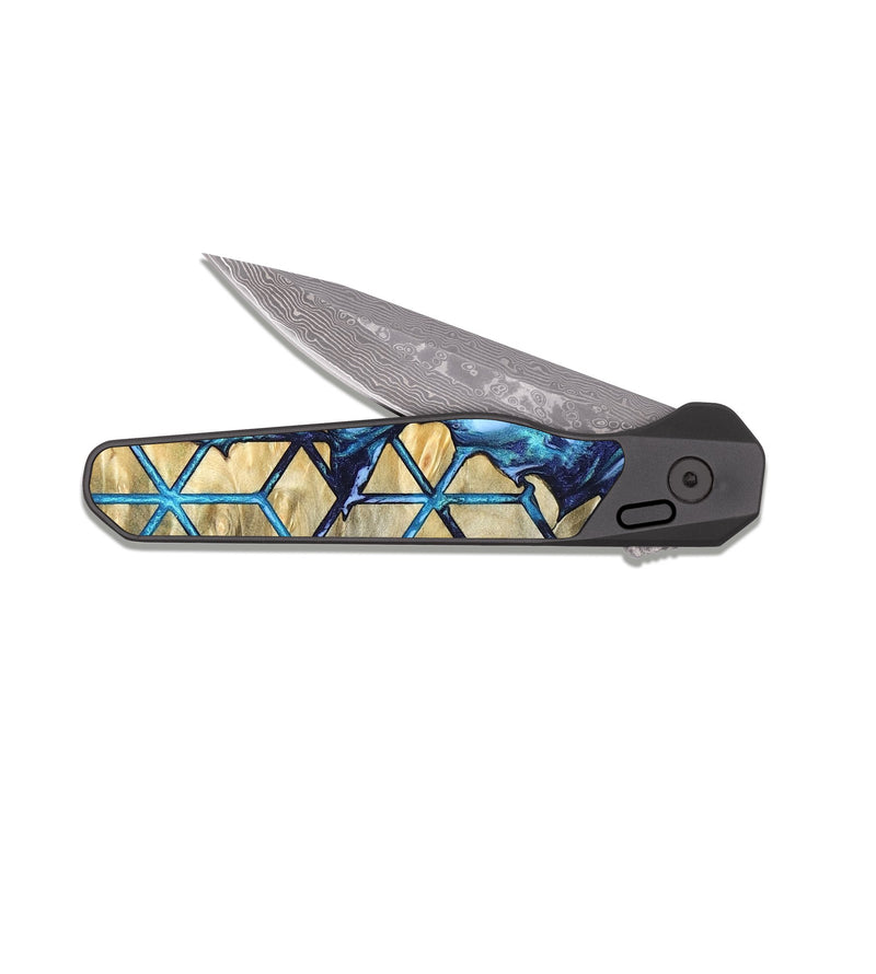 EDC Dark Damascus Wood Pocket Knife - Edythe (Pattern, 820778)