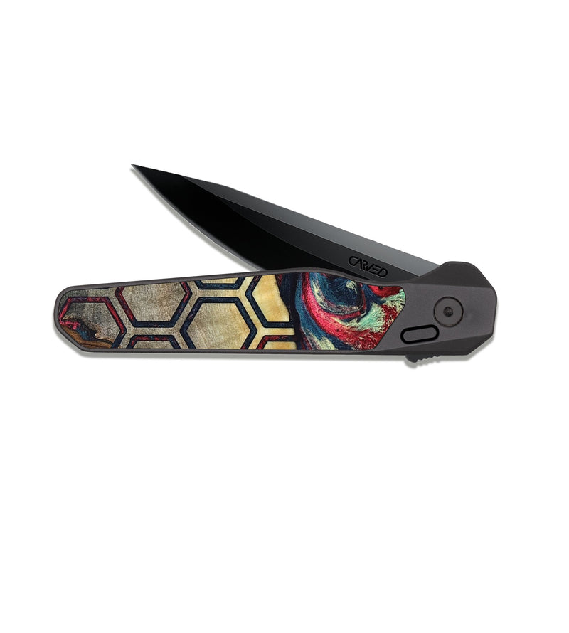 EDC Dark Slate Wood Pocket Knife - Ashlee (Pattern, 820779)