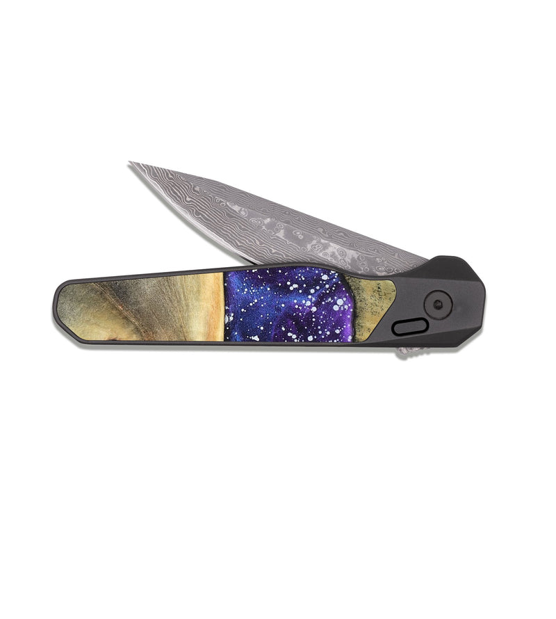 EDC Dark Damascus Wood Pocket Knife - Grant (Cosmos, 820789)