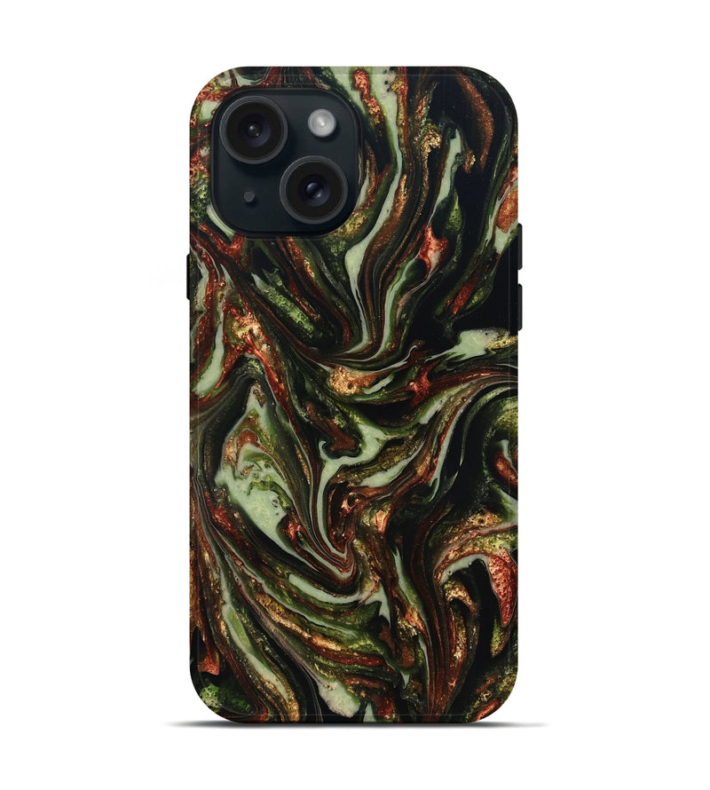 iPhone 15 ResinArt Live Edge Phone Case - Dorthy (Green, 820802)