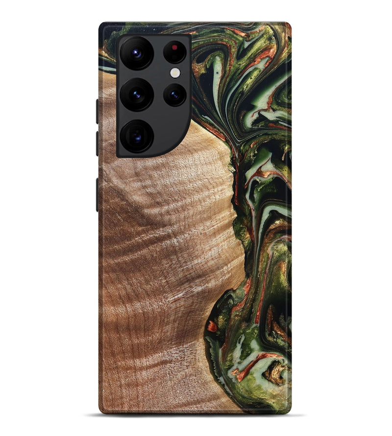 Galaxy S22 Ultra Wood Live Edge Phone Case - Yoselin (Green, 820803)