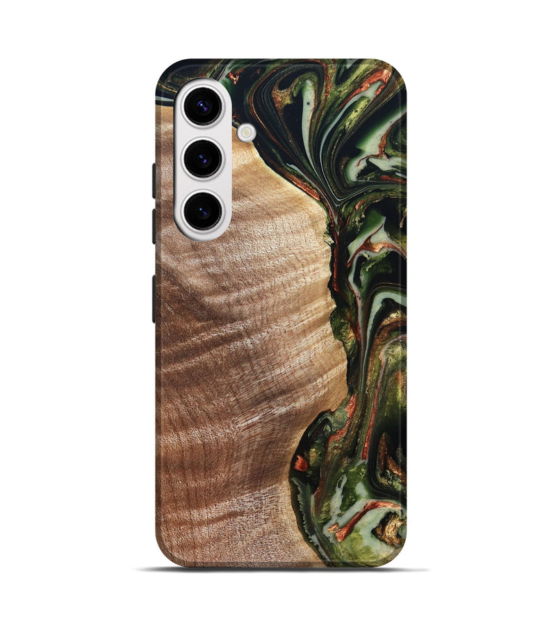 Galaxy S25 Wood Live Edge Phone Case - Yoselin (Green, 820803)