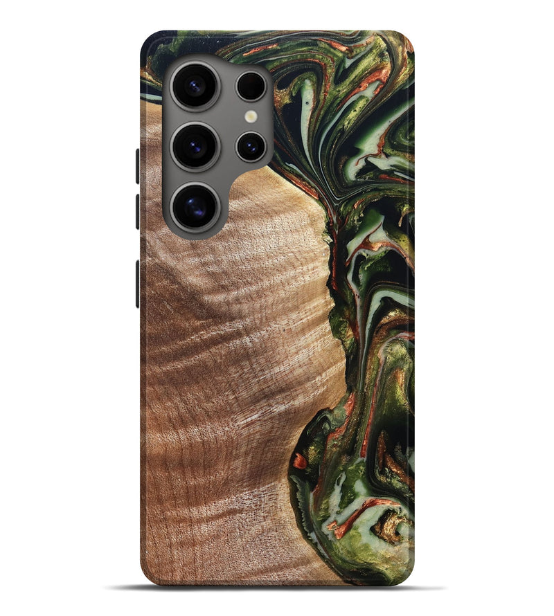 Galaxy S25 Ultra Wood Live Edge Phone Case - Yoselin (Green, 820803)