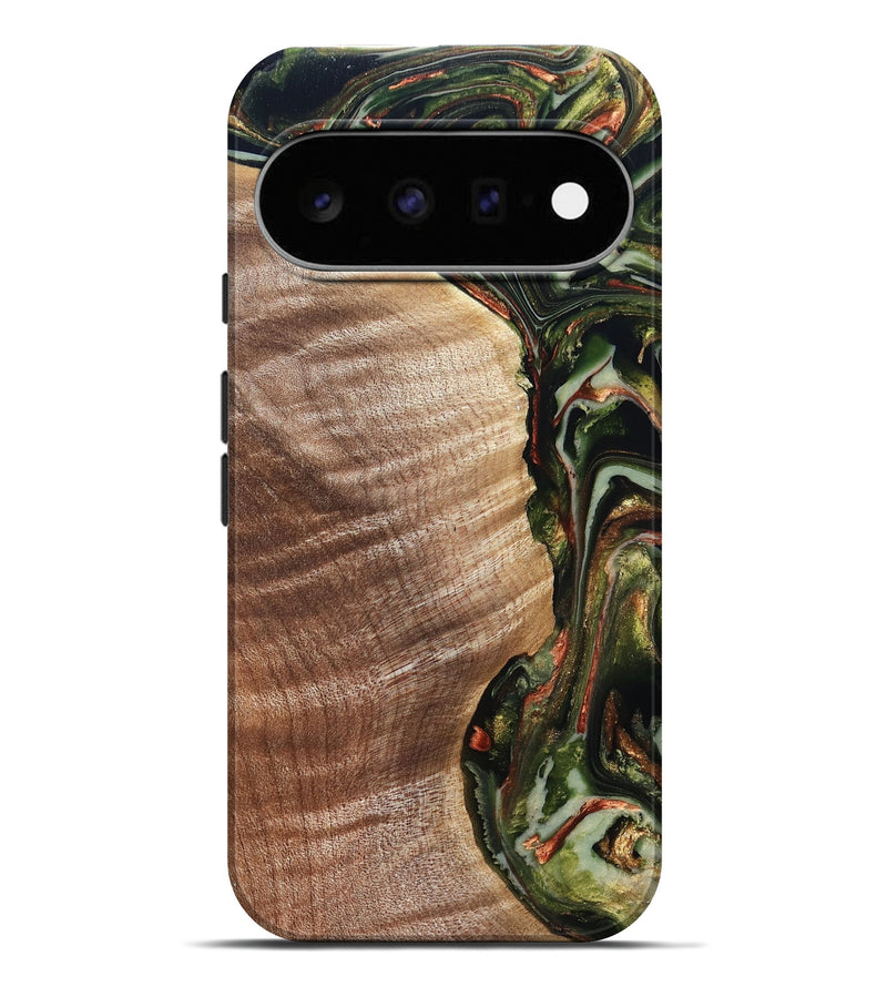 Pixel 11 Pro XL Wood Live Edge Phone Case - Yoselin (Green, 820803)