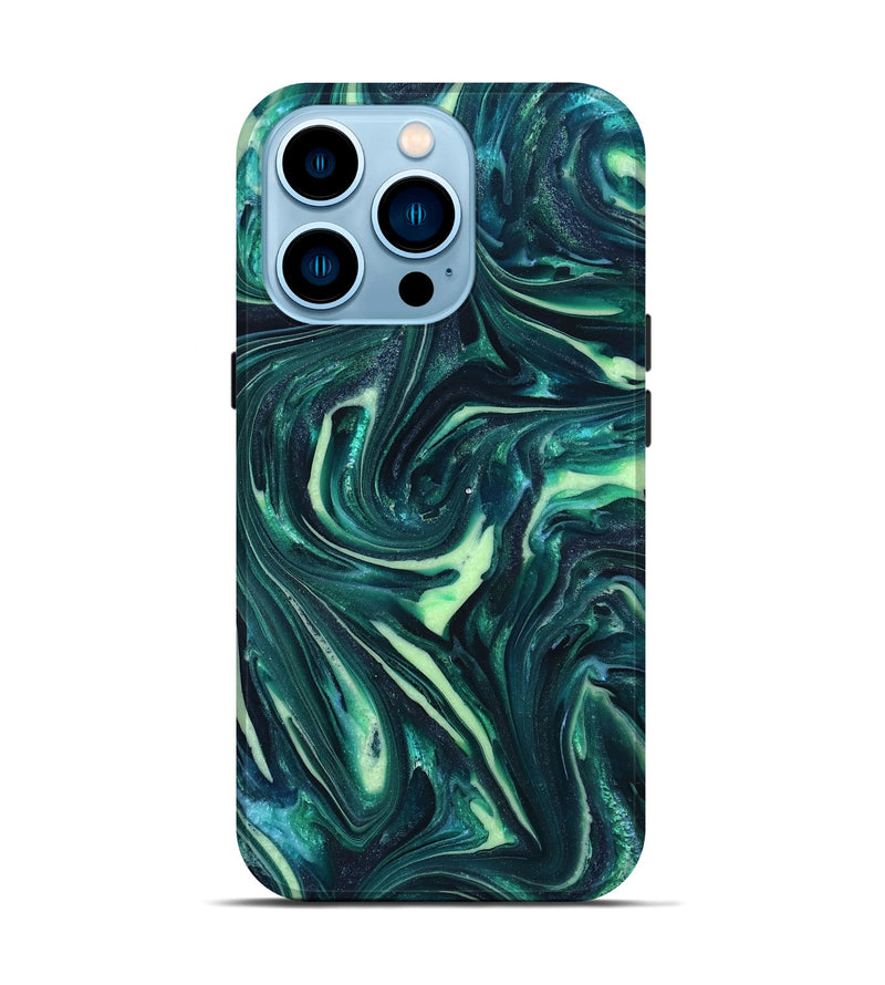 iPhone 14 Pro ResinArt Live Edge Phone Case - Fabian (Green, 820804)