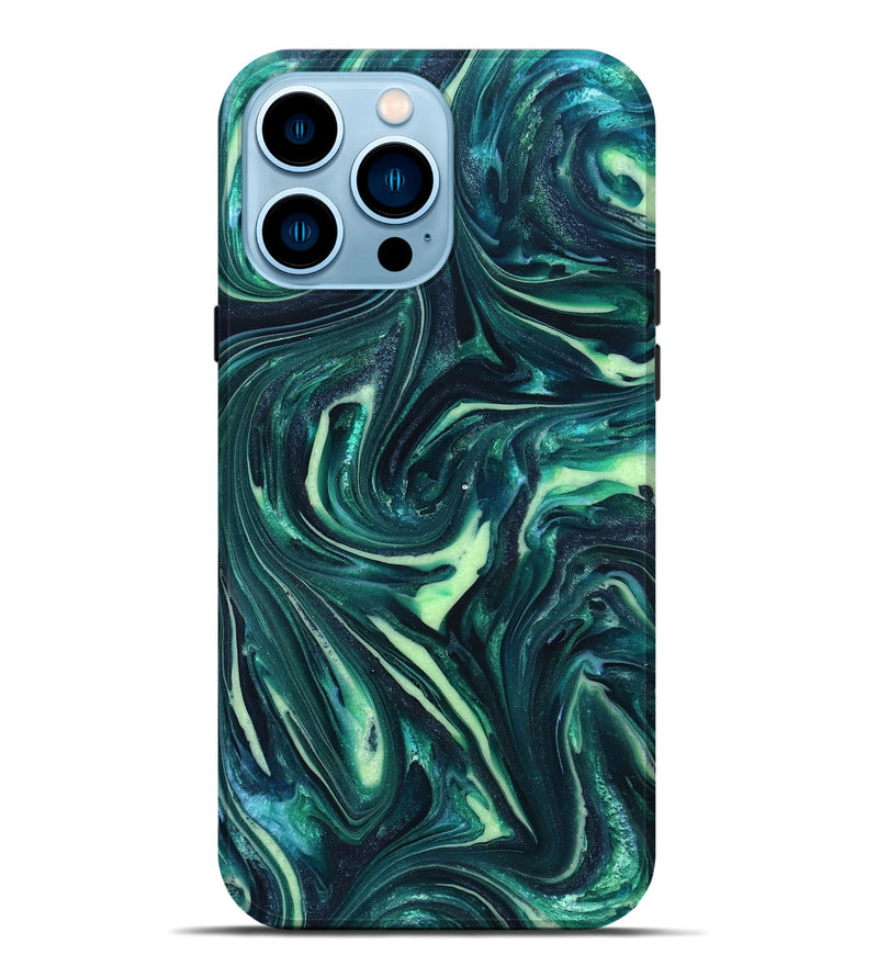 iPhone 14 Pro Max ResinArt Live Edge Phone Case - Fabian (Green, 820804)
