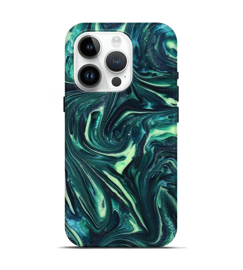 iPhone 15 Pro ResinArt Live Edge Phone Case - Fabian (Green, 820804)