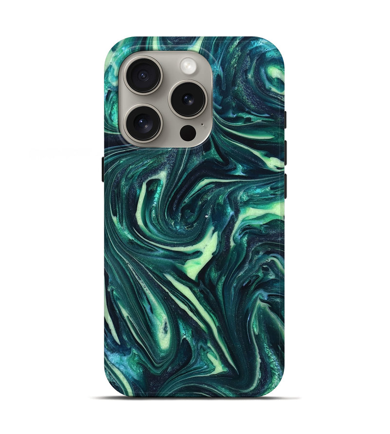 iPhone 16 Pro ResinArt Live Edge Phone Case - Fabian (Green, 820804)