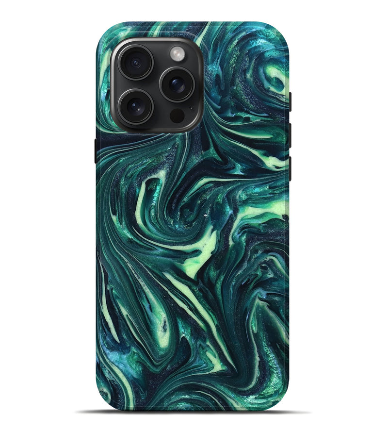 iPhone 16 Pro Max ResinArt Live Edge Phone Case - Fabian (Green, 820804)