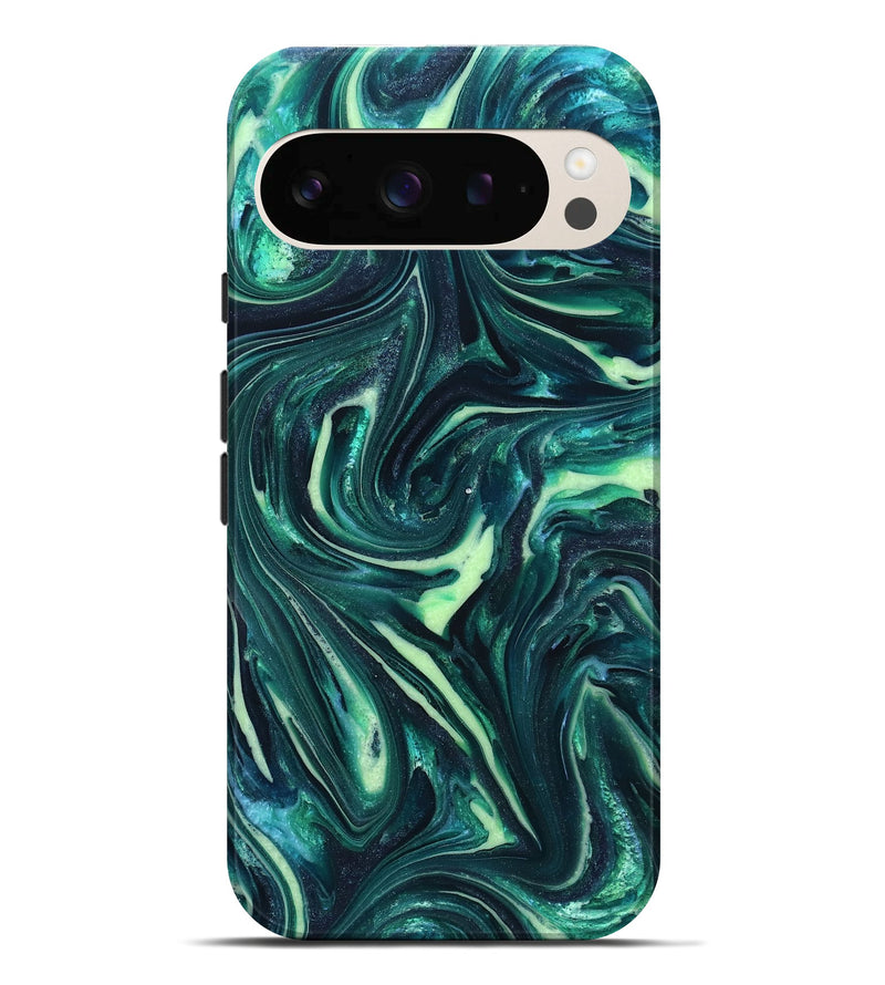 Pixel 10 Pro XL ResinArt Live Edge Phone Case - Fabian (Green, 820804)