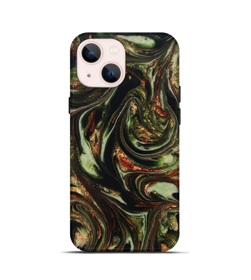 iPhone 13 mini ResinArt Live Edge Phone Case - Brandee (Green, 820805)