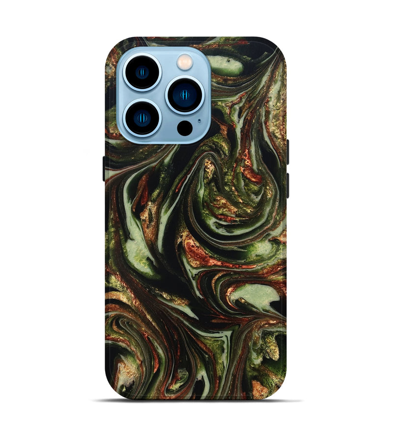 iPhone 14 Pro ResinArt Live Edge Phone Case - Brandee (Green, 820805)