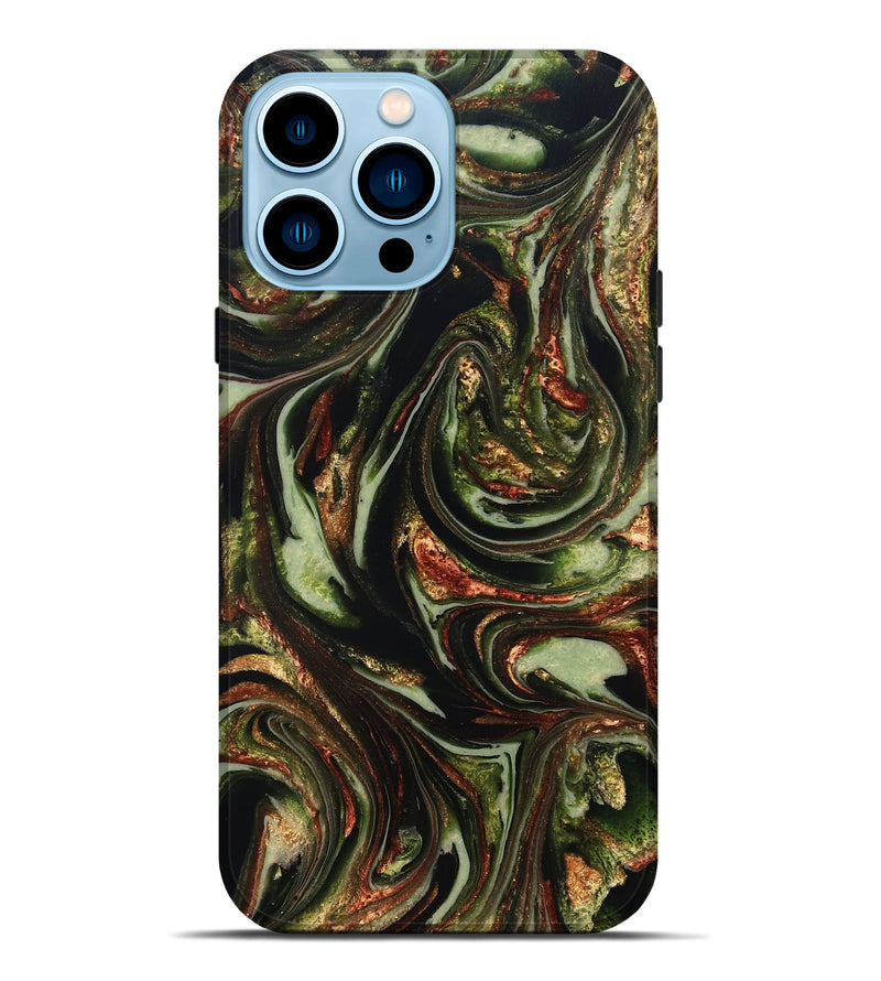 iPhone 14 Pro Max ResinArt Live Edge Phone Case - Brandee (Green, 820805)