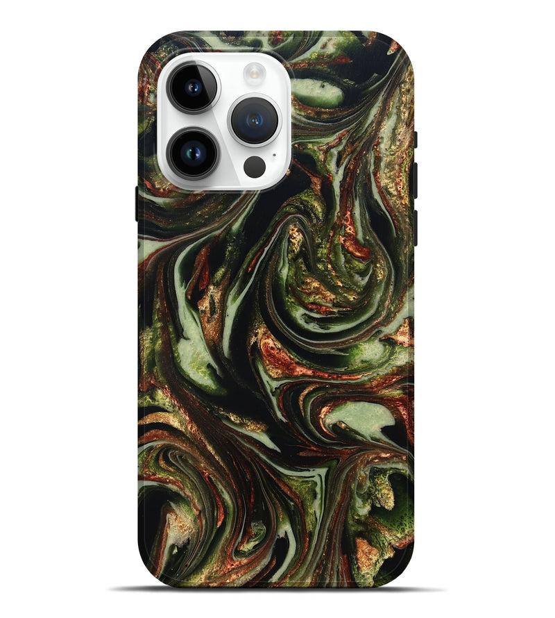 iPhone 15 Pro Max ResinArt Live Edge Phone Case - Brandee (Green, 820805)