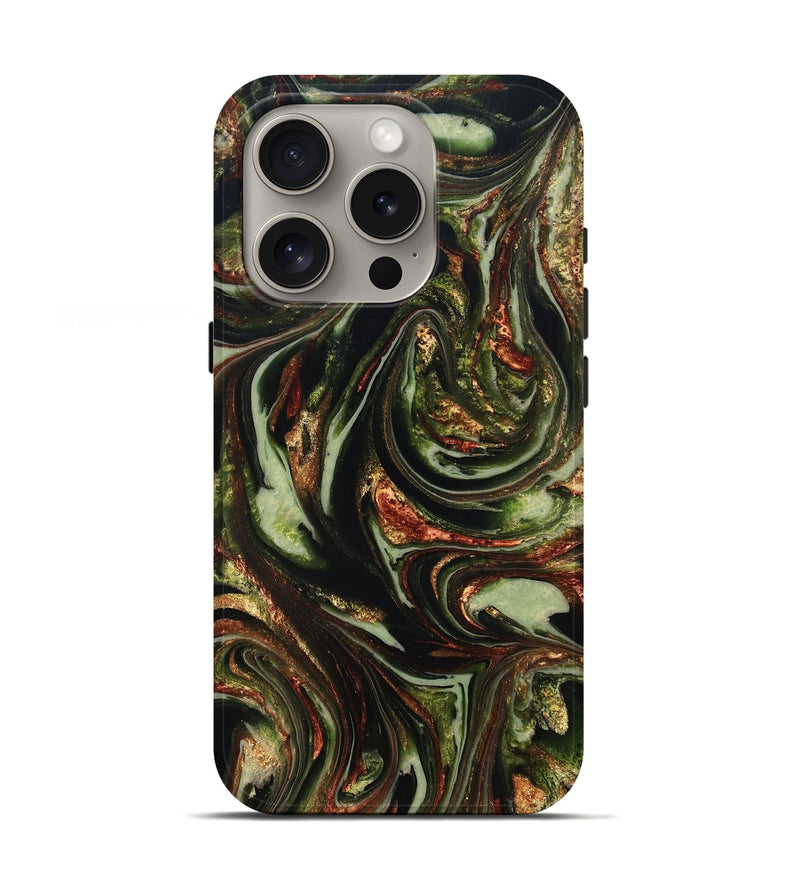 iPhone 16 Pro ResinArt Live Edge Phone Case - Brandee (Green, 820805)