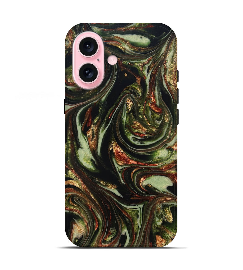 iPhone 17 ResinArt Live Edge Phone Case - Brandee (Green, 820805)