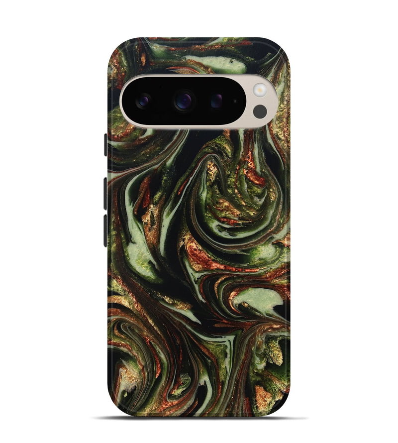 Pixel 9 ResinArt Live Edge Phone Case - Brandee (Green, 820805)