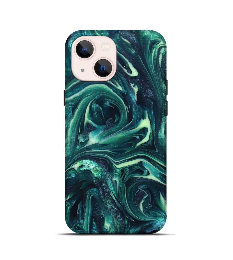 iPhone 13 mini ResinArt Live Edge Phone Case - Dimitri (Green, 820808)