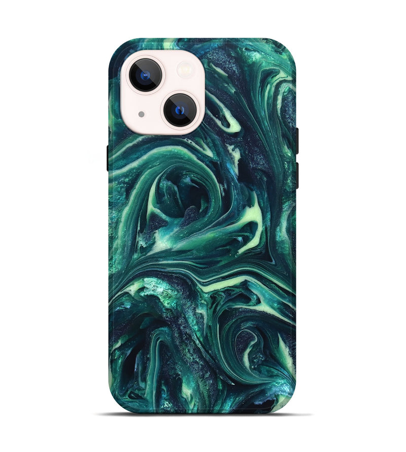 iPhone 14 ResinArt Live Edge Phone Case - Dimitri (Green, 820808)