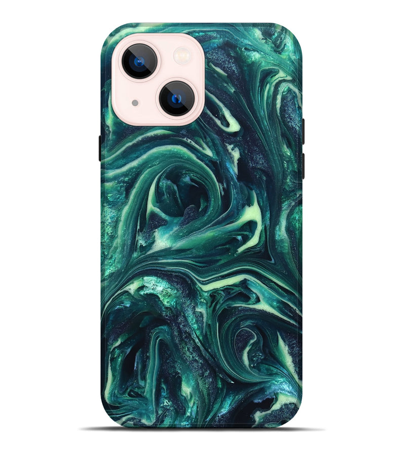 iPhone 14 Plus ResinArt Live Edge Phone Case - Dimitri (Green, 820808)