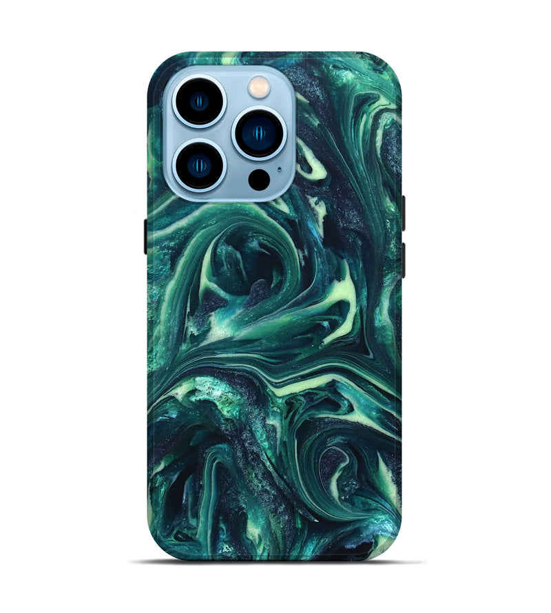 iPhone 14 Pro ResinArt Live Edge Phone Case - Dimitri (Green, 820808)